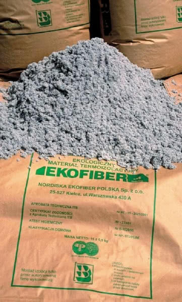 Celulozowy materiał termoizolacyjny EKOFIBER