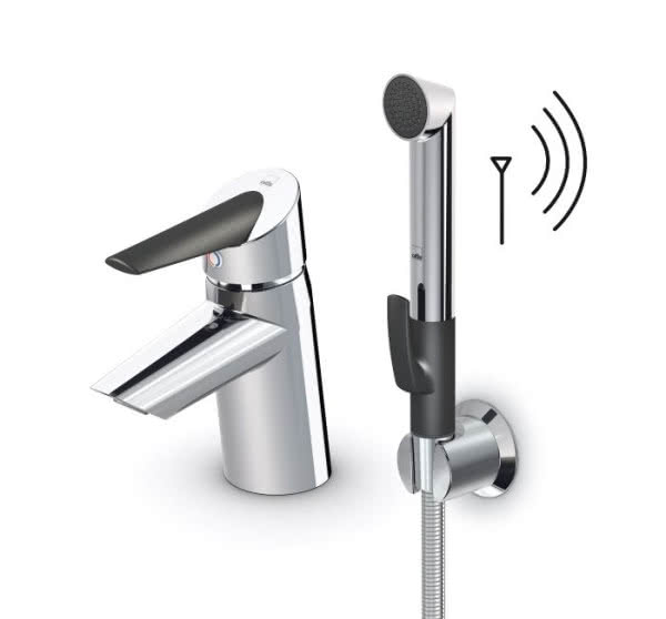 Linia Optima - Przycisk do baterii umywalkowej i inteligentna rączka Bidetta