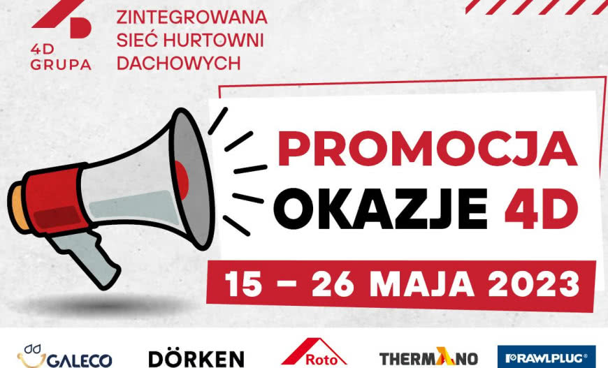 Promocja na wybrane materiały w hurtowniach 4D Grupa
