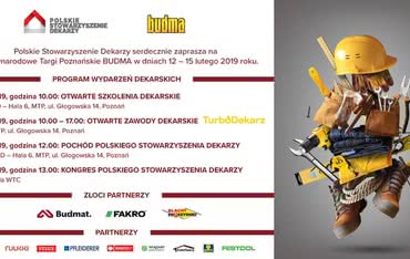 Program wydarzeń w Strefie Turbo Dekarzy na Targach Budma 2019