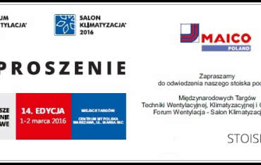 Maico Poland Sp. z o.o. zaprasza na Forum Wentylacja